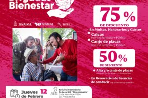 Aprovecha los descuentos en Adeudos Vehiculares en la Brigada del Bienestar del DIF en Mazatlán