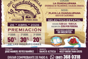 Invitan al Segundo Torneo de Orilla “La Guadalupana Culiacán Fish 2026”